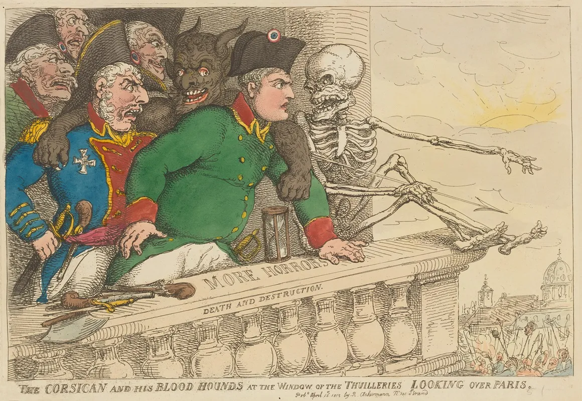 The Corsican And His Blood Hounds At The Window Of The Thuilleries Looking Over Paris