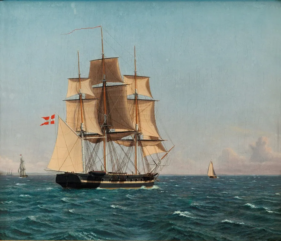 The Corvette Najaden Under Sail 2 Wall Art by Christoffer Wilhelm Eckersberg - High-Resolution Digital Print
