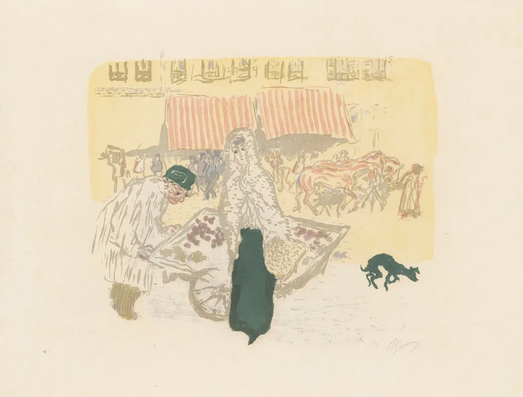 The Costermonger La Marchande Des Quatre Saisons Wall Art by Pierre Bonnard - High-Resolution Digital Print