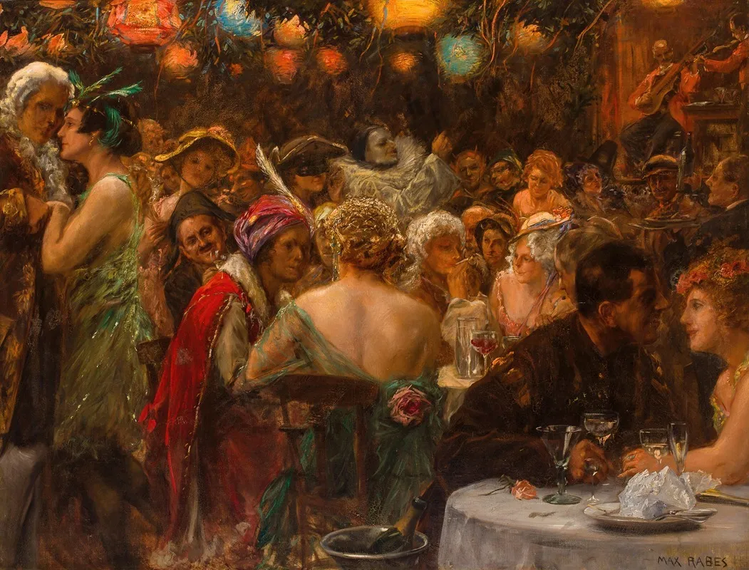 The Costume Bal Wall Art by Max Friedrich Rabes - High-Resolution Digital Print