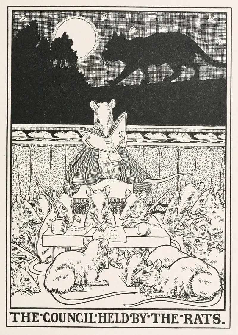 The Council Held By The Rats Wall Art by Percy J. Billinghurst - High-Resolution Digital Print