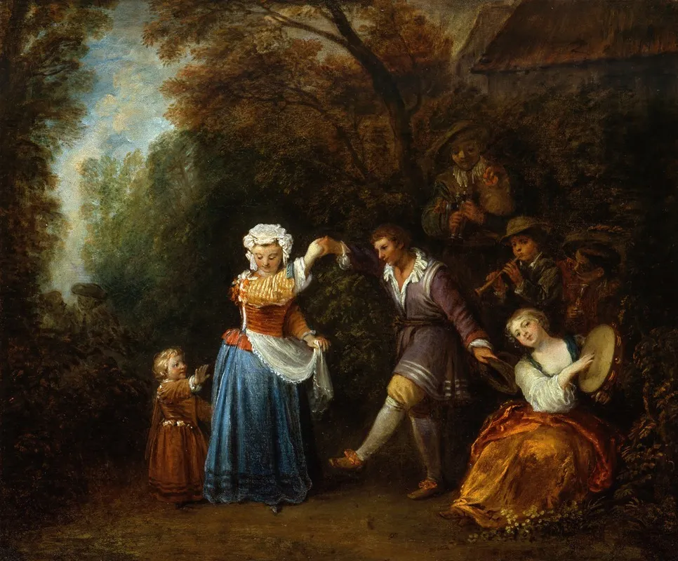 The Country Dance 2 Wall Art by Jean-Antoine Watteau - High-Resolution Digital Print