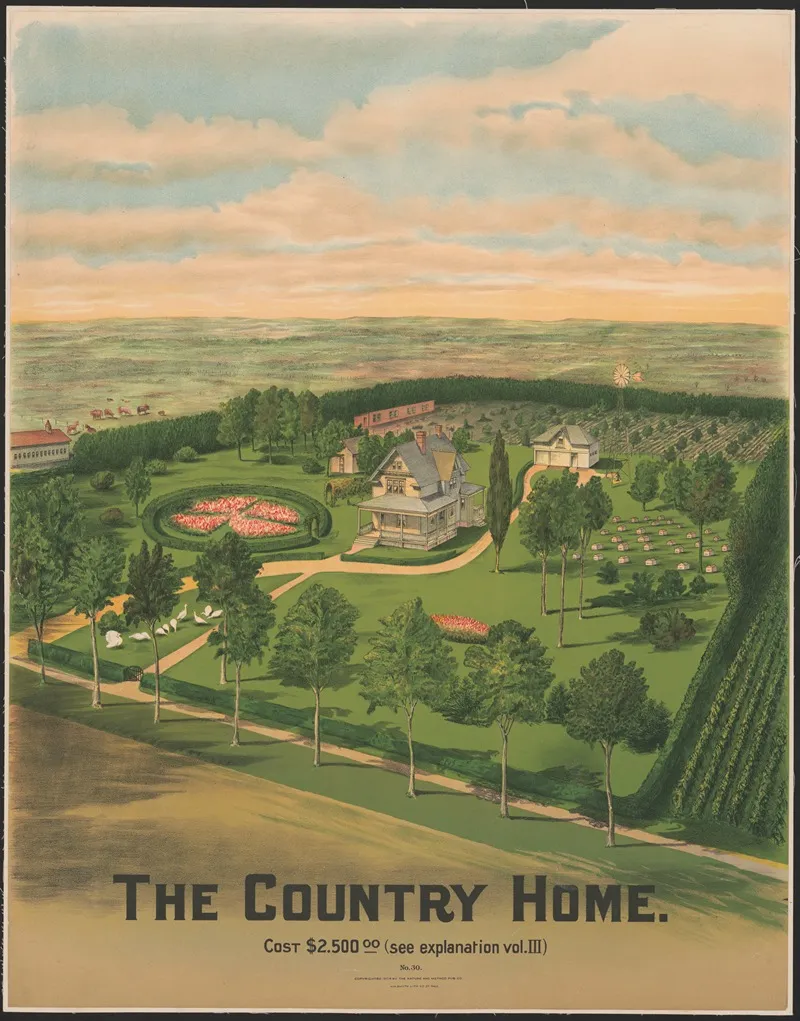 The Country Home Wall Art by H.M. Smyth Lith. Co. - High-Resolution Digital Print