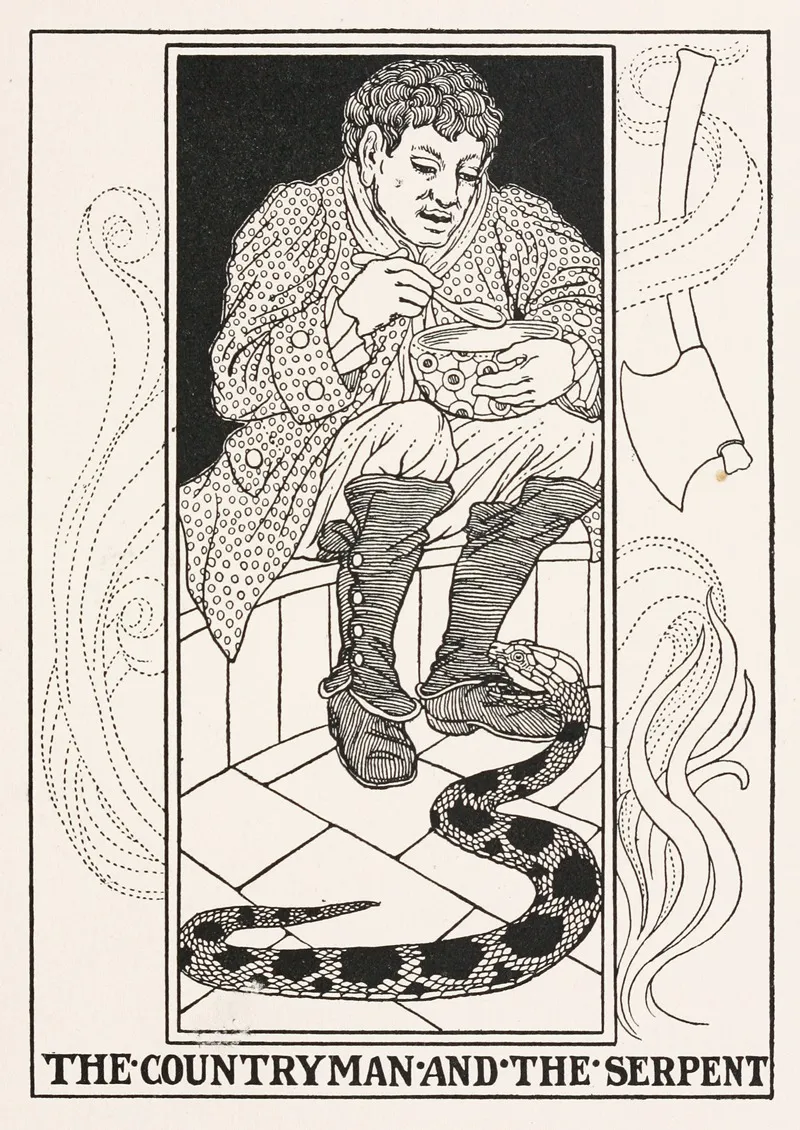 The Countryman And The Serpent Wall Art by Percy J. Billinghurst - High-Resolution Digital Print