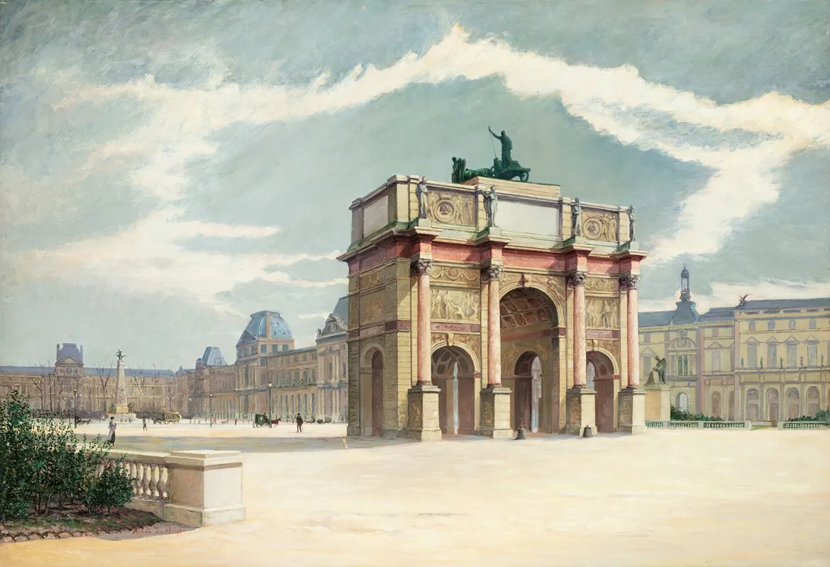 The Cour Du Louvre With The Arc De Triomphe Du Carrousel