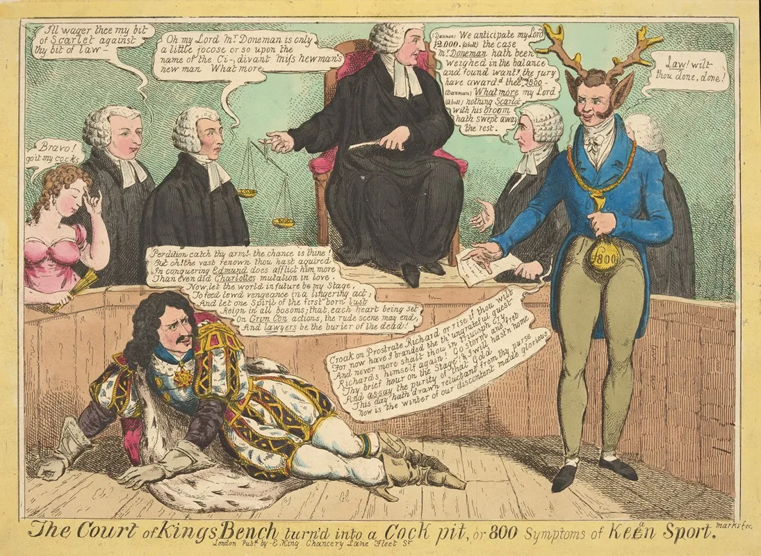 The Court Of Kings Bench Turnd Into A Cock Pit Or 800 Symptoms Of Kean Altered From Keen Sport Wall Art by Lewis Marks - High-Resolution Digital Print