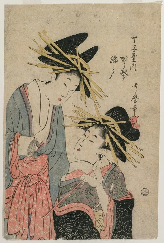 The Courtesans Karagoto And Nishikido Of Chojiya