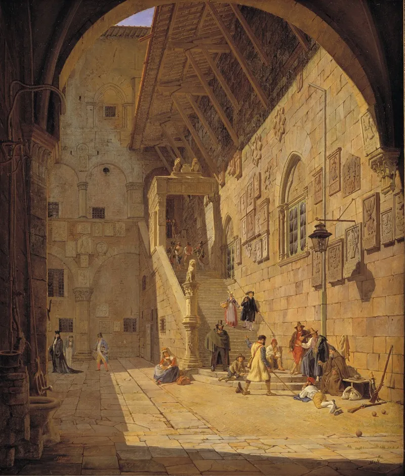 The Courtyard Of The Palazzo Del Bargello Florence