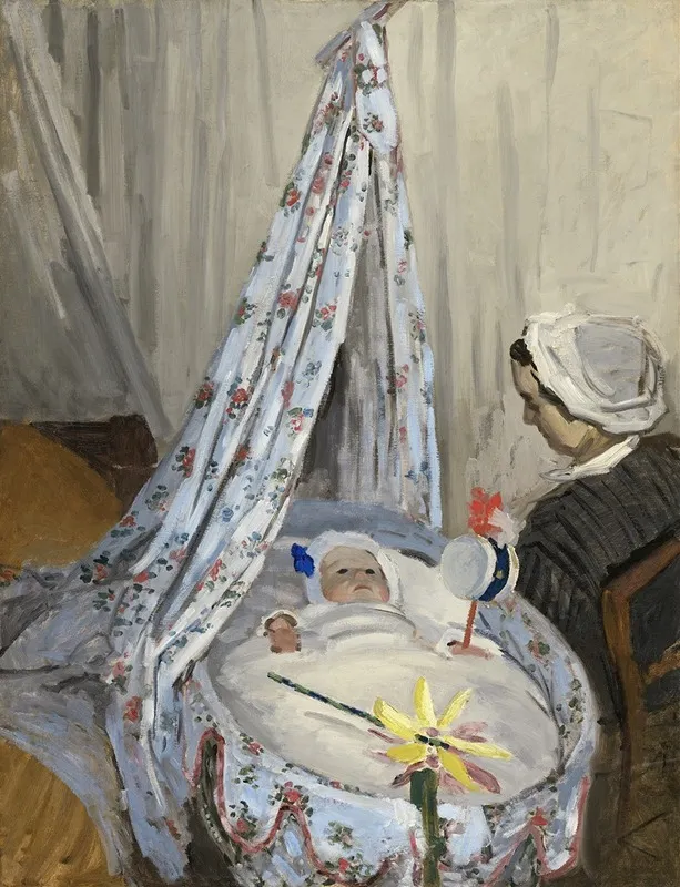 The Cradle Camille With The Artists Son Jean Wall Art by Claude Monet - Canvas Print