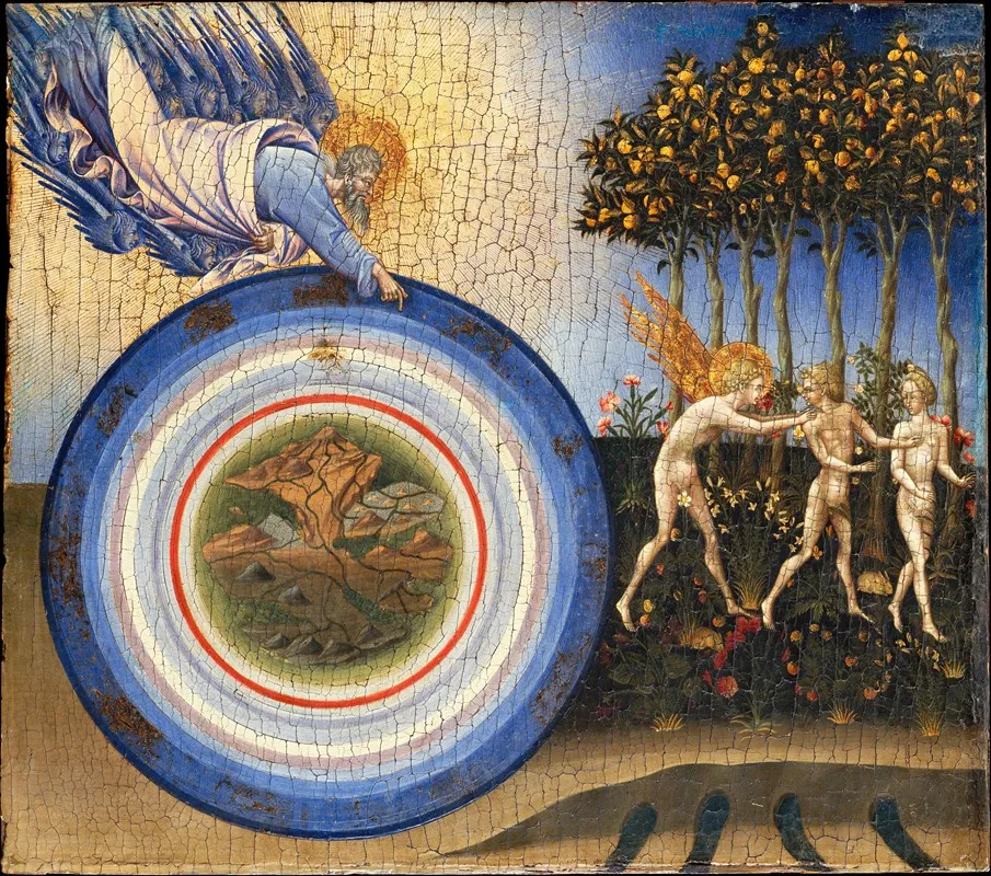 The Creation Of The World And The Expulsion From Paradise Wall Art by Giovanni di Paolo - High-Resolution Digital Print