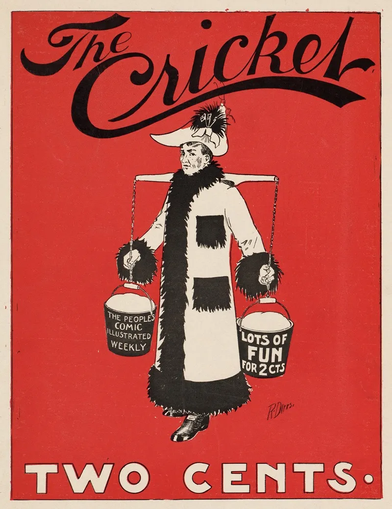 The Cricket Two Cents Wall Art by Rudolph Dirks - High-Resolution Digital Print