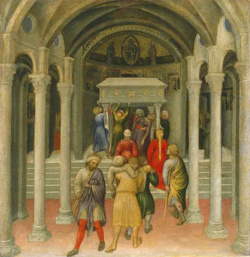 The Crippled And Sick Cured At The Tomb Of Saint Nicholas Wall Art by Gentile da Fabriano - High-Resolution Digital Print