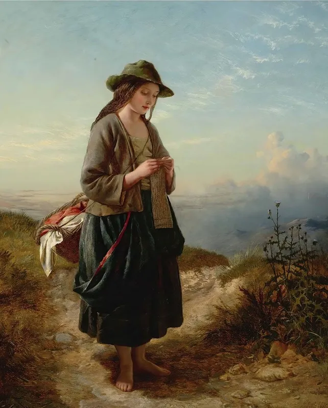 The Crofters Daughter 2 Wall Art by Edward John Cobbett - High-Resolution Digital Print