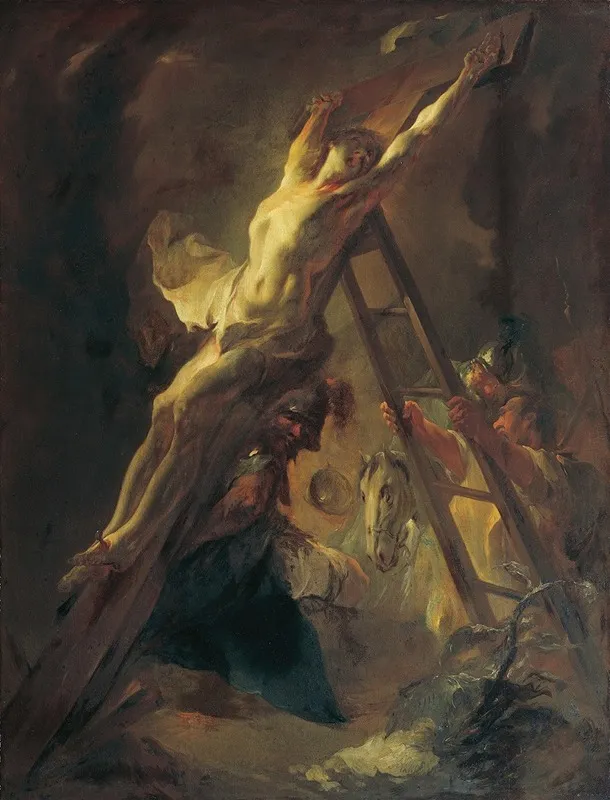 The Cross Erection Wall Art by Franz Anton Maulbertsch - High-Resolution Digital Print
