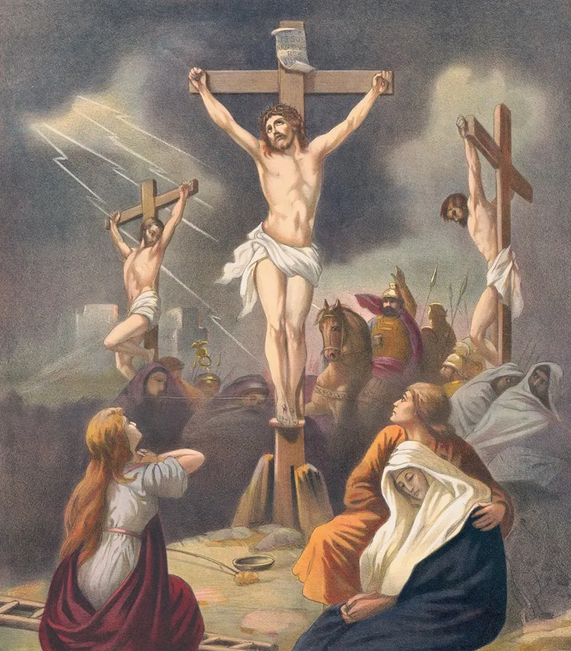 The Crucifixion 34 Wall Art by Stecher Litho. Co - High-Resolution Digital Print
