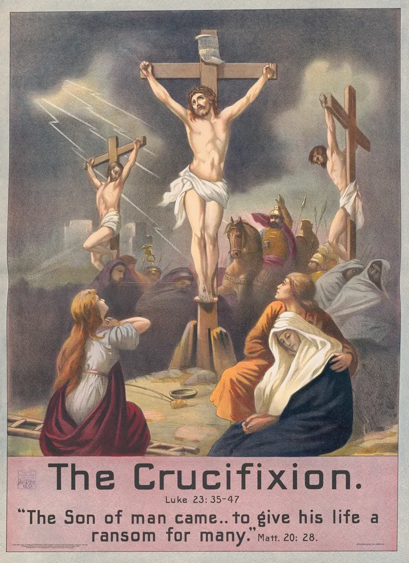 The Crucifixion 66 Wall Art by Stecher Litho. Co - High-Resolution Digital Print