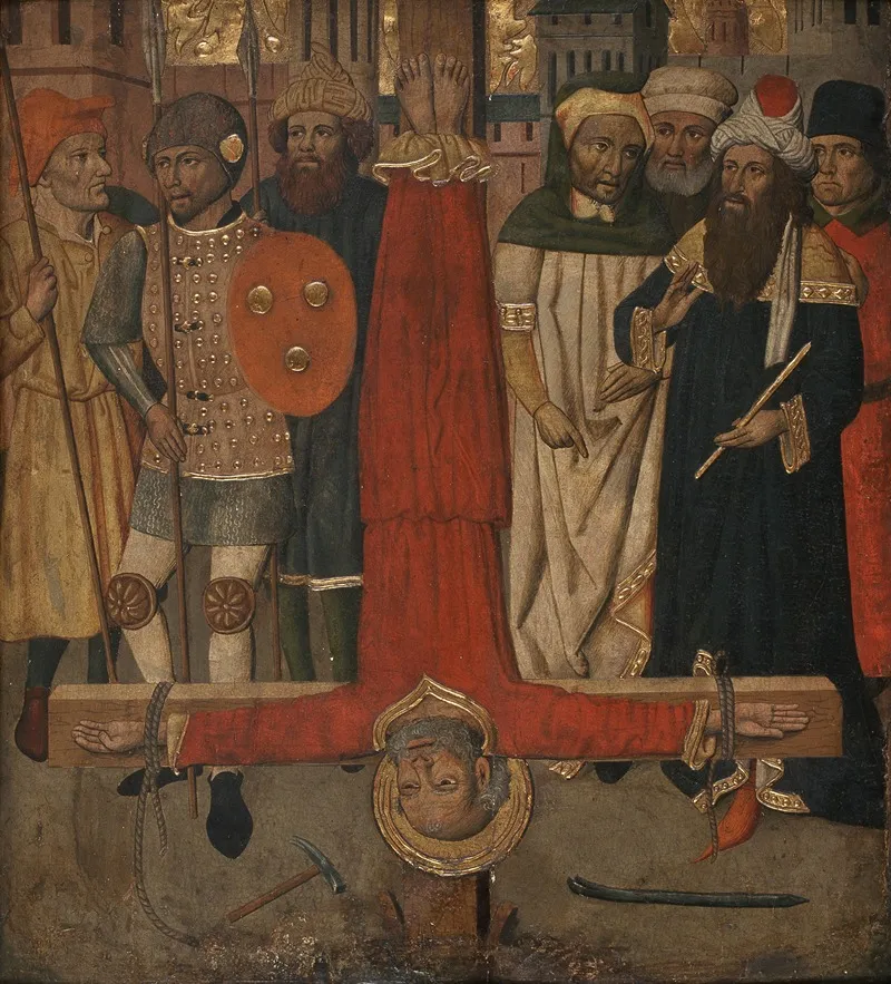 The Crucifixion Of Saint Peter Wall Art by Jaume Huguet - High-Resolution Digital Print