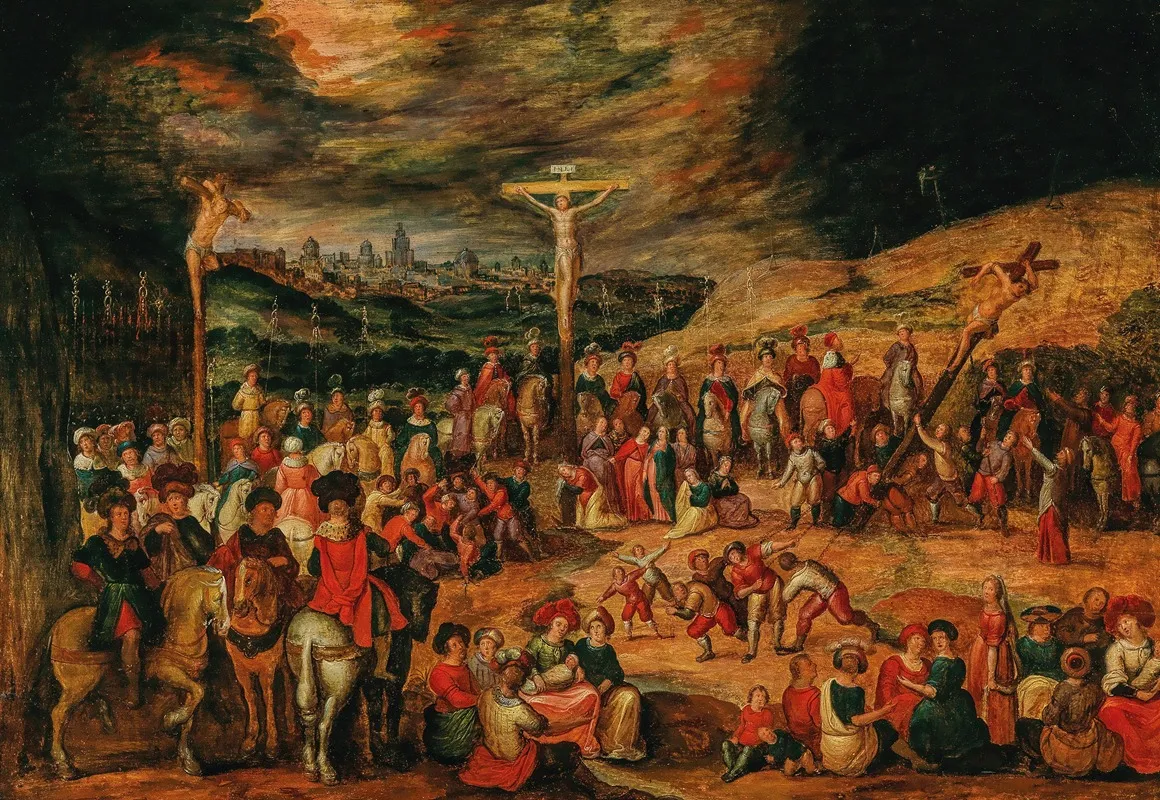 The Crucifixion On Mount Calvary Wall Art by Frans Francken The Elder - High-Resolution Digital Print