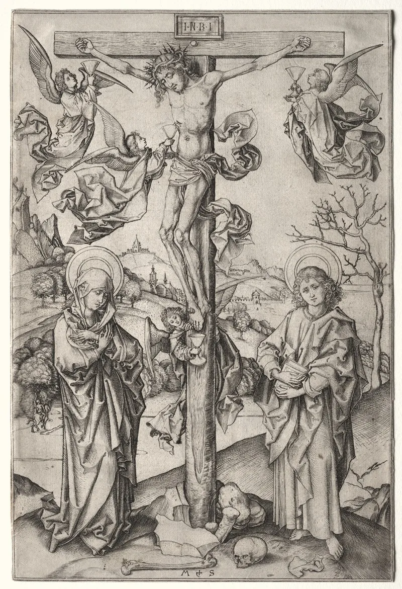The Crucifixion With Four Angels
