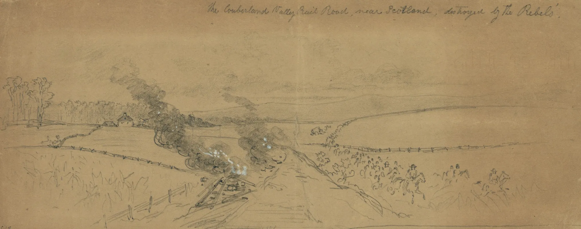 The Cumberland Valley Rail Road Near Scotland Destroyed By Rebels