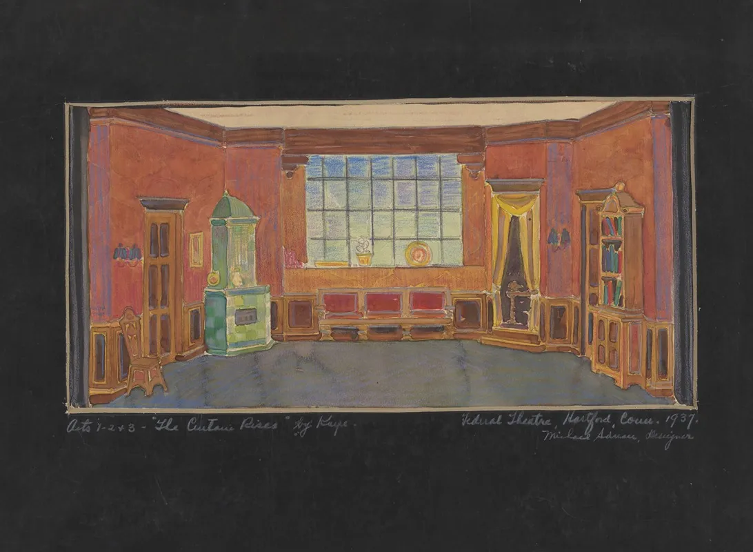 The Curtain Rises Sketch No 1 Acts 1 2 And 3 Wall Art by Michael Adrian - High-Resolution Digital Print