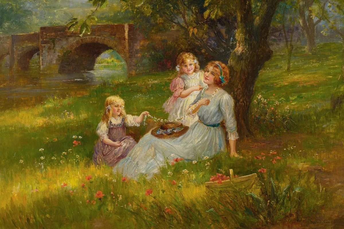 The Daisy Chain Wall Art by Maude Goodman - High-Resolution Digital Print