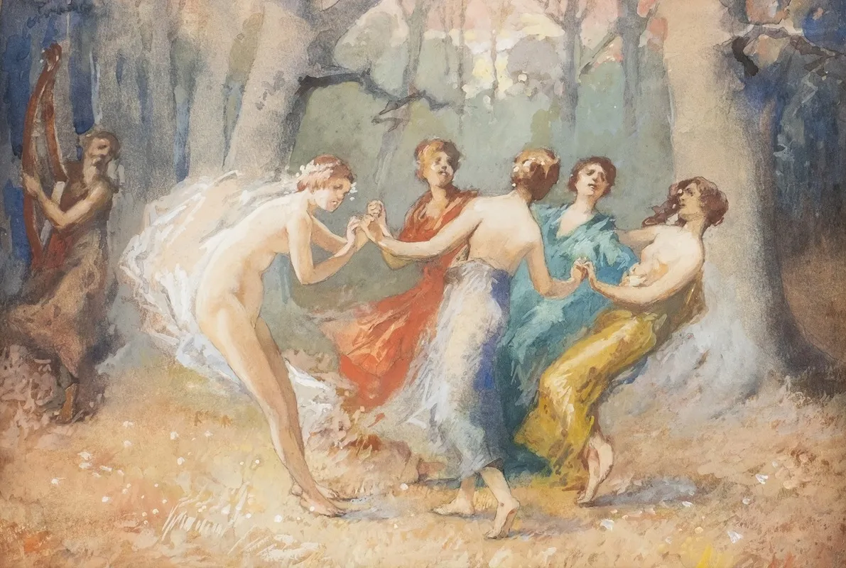 The Dance Of The Nymphs 2 Wall Art by Hugo Löffler - High-Resolution Digital Print