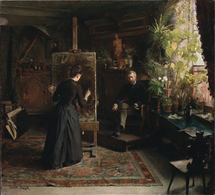The Danish Artist Bertha Wegmann Painting A Portrait Wall Art by Jeanna Bauck - High-Resolution Digital Print