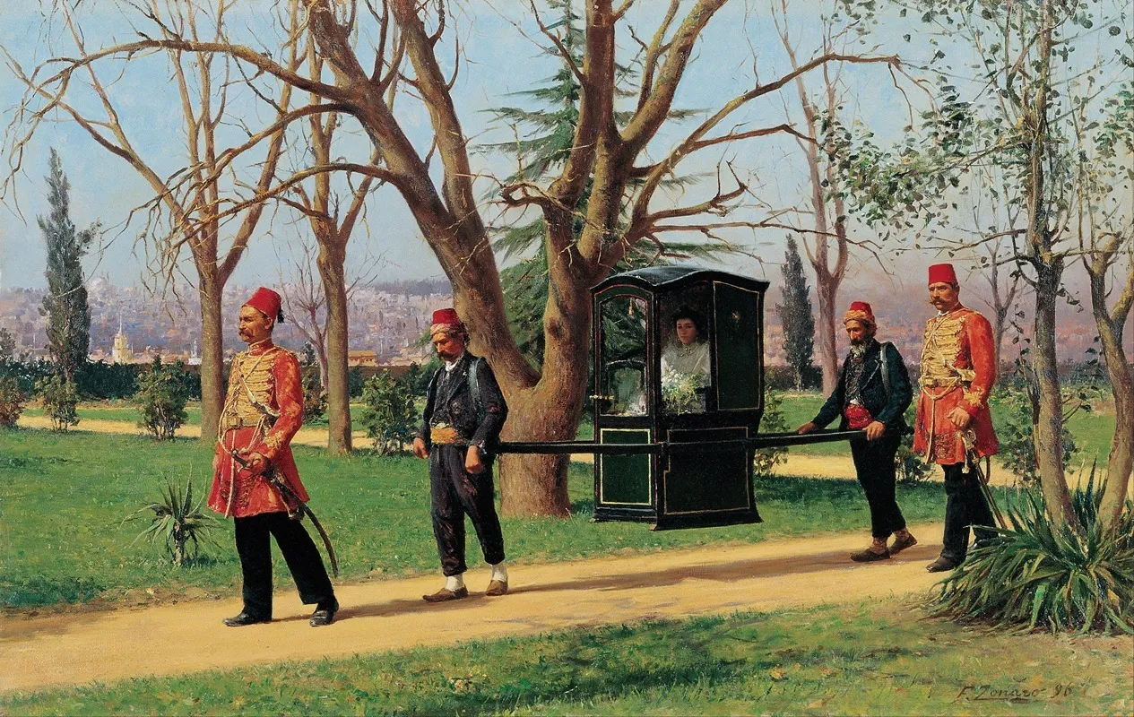 The Daughter Of The English Ambassador Riding In A Palanquin
