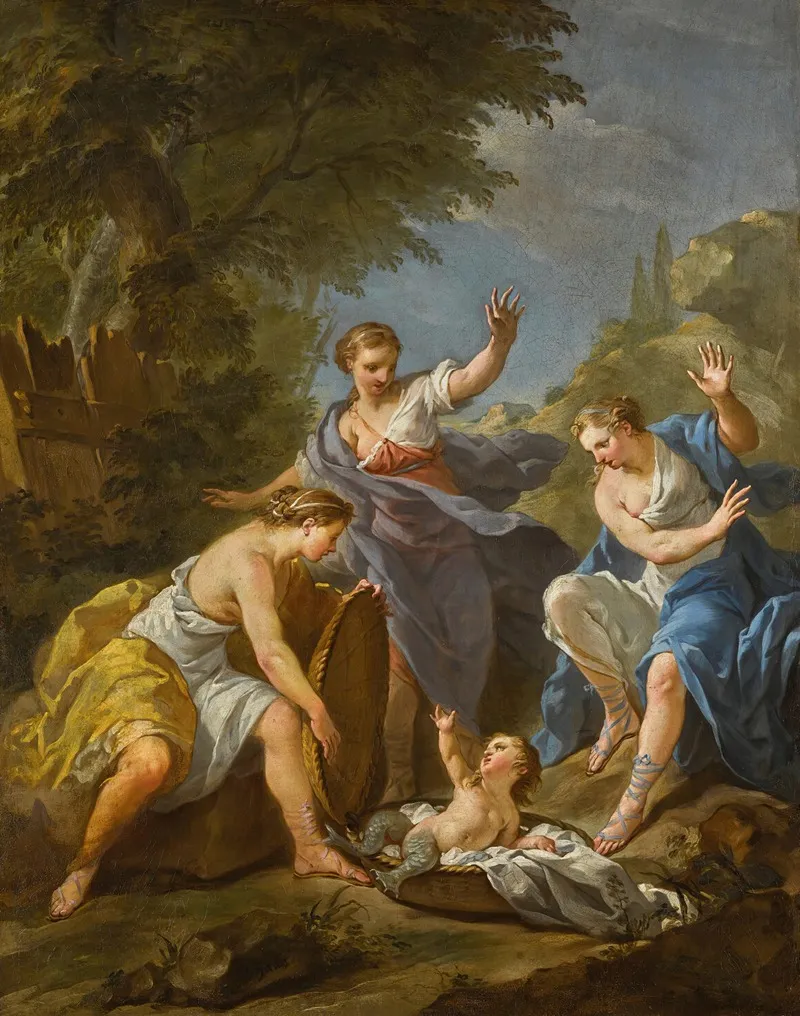 The Daughters Of Cecrops Discovering Erichthonius Wall Art by Etienne Jeaurat - High-Resolution Digital Print