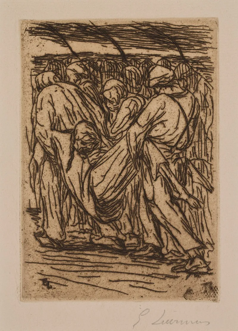 The Dead Man Study For The Funeral Of The Farmer Wall Art by Eugène Laermans - High-Resolution Digital Print