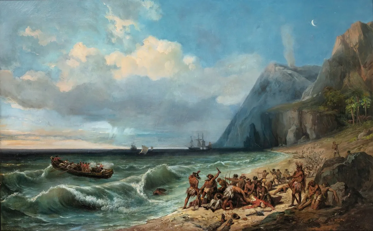 The Death Of Captain Cook Wall Art by Jean-Charles Joseph Rémond - High-Resolution Digital Print