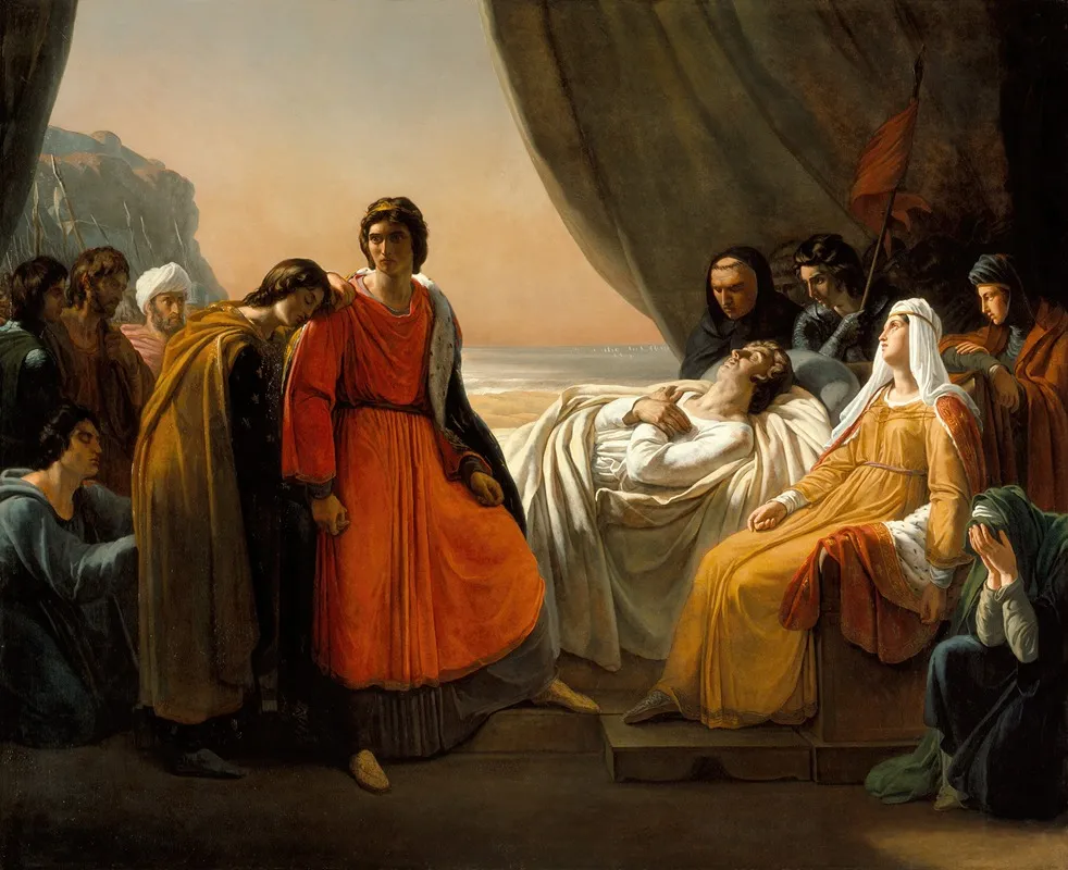 The Death Of Saint Louis Wall Art by Ary Scheffer - High-Resolution Digital Print
