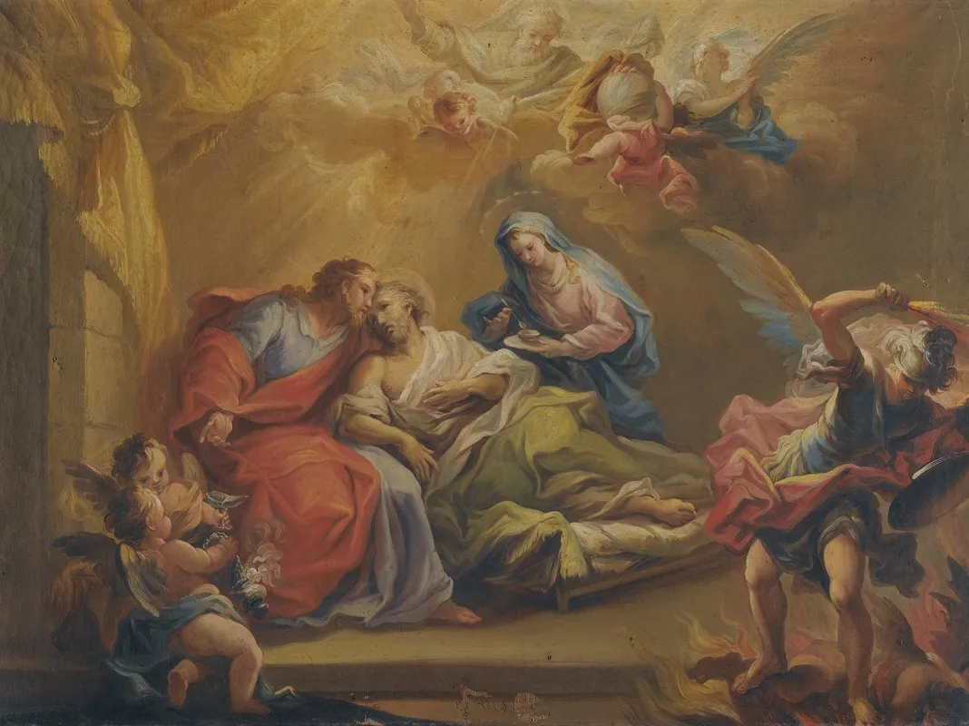 The Death Of St Joseph Wall Art by Miguel Parra Abril - High-Resolution Digital Print