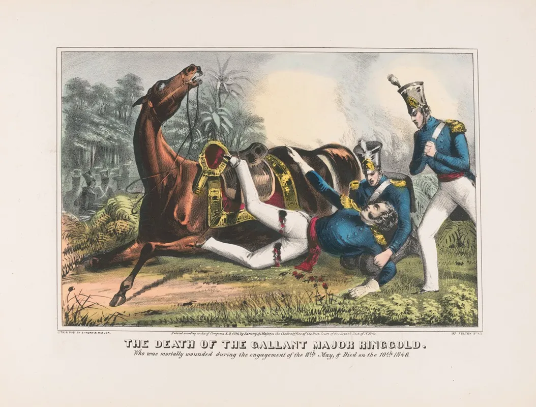 The Death Of The Gallant Major Ringgold 2 Wall Art by Sarony, Major & Knapp Lith. - High-Resolution Digital Print
