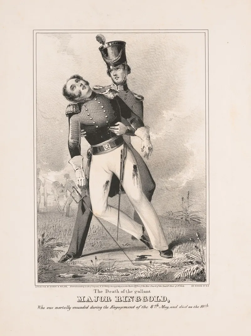 The Death Of The Gallant Major Ringgold Wall Art by Sarony, Major &amp; Knapp Lith. - High-Resolution Digital Print