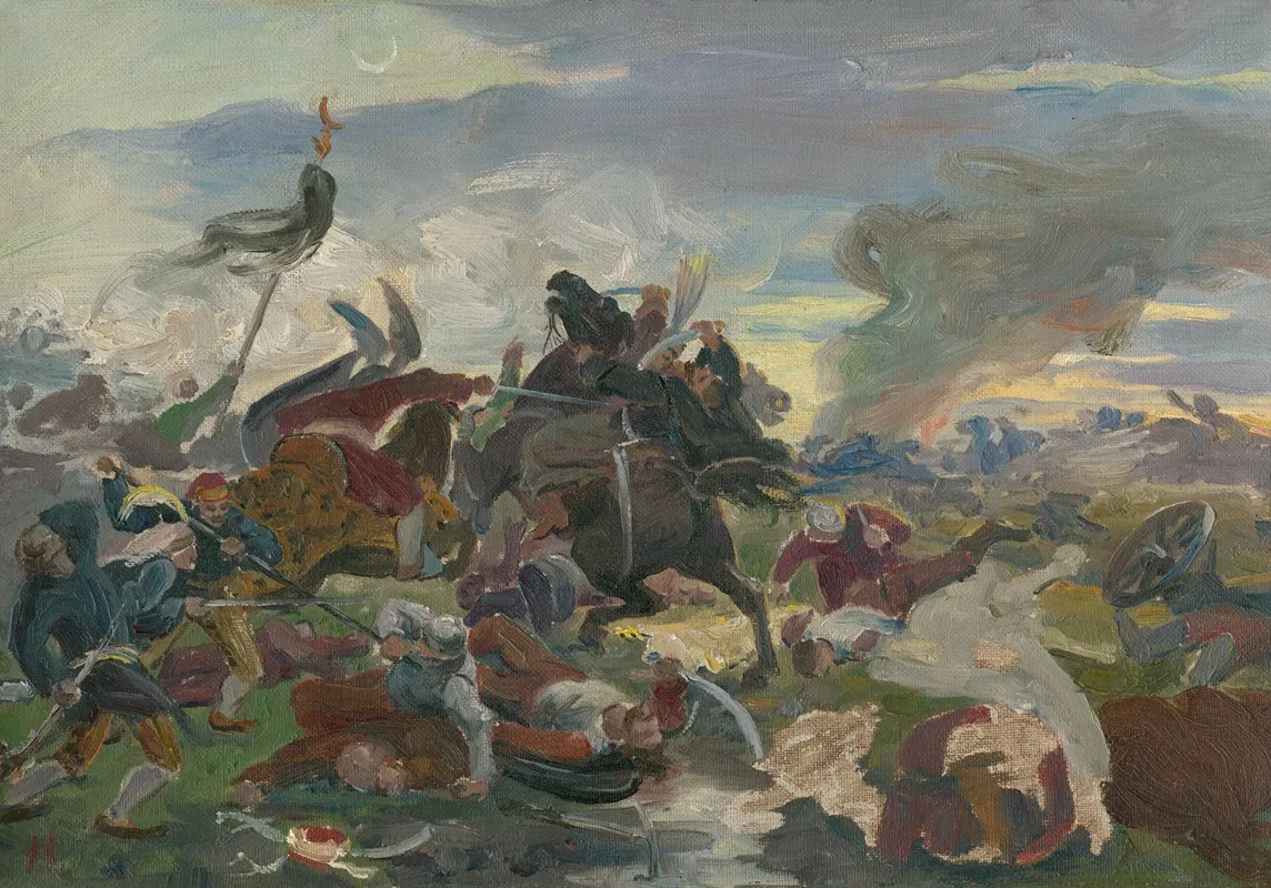 The Death Of Tomory In The Battle Of Mohacs Wall Art by Jozef Hanula - High-Resolution Digital Print