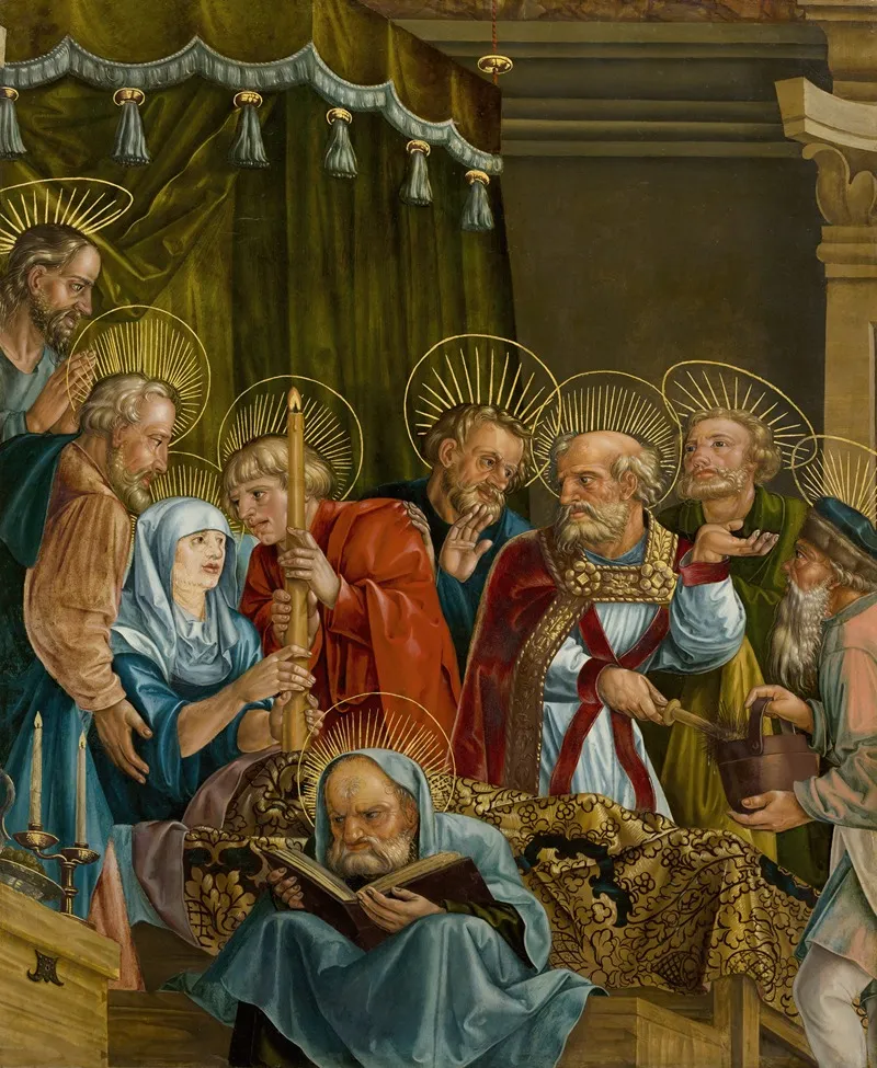 The Deathbed Of Mary Wall Art by Melchior Feselen - High-Resolution Digital Print