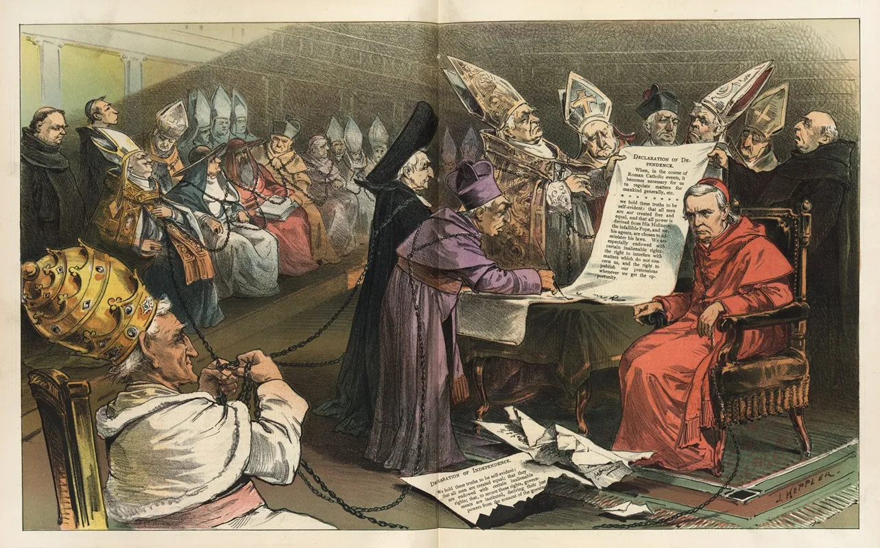 The Declaration Of Dependence Wall Art by Joseph Ferdinand Keppler - High-Resolution Digital Print