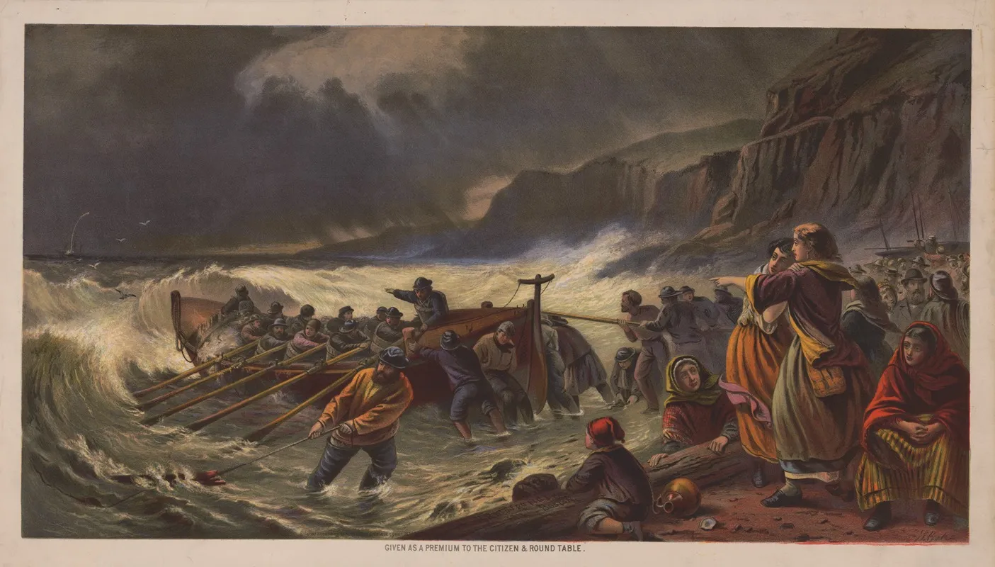 The Departure Launching The Life Boat 2 Wall Art by Armstrong & Co. - High-Resolution Digital Print
