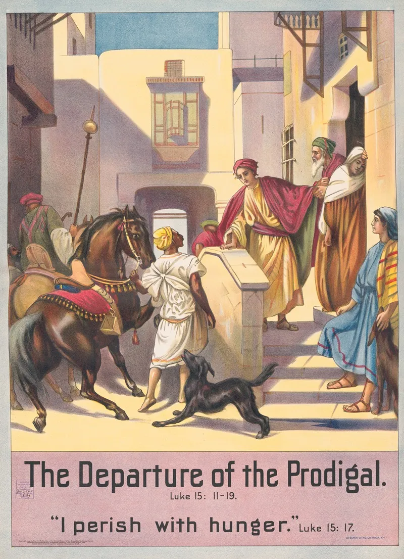 The Departure Of The Prodigal Son 6 Wall Art by Stecher Litho. Co - High-Resolution Digital Print