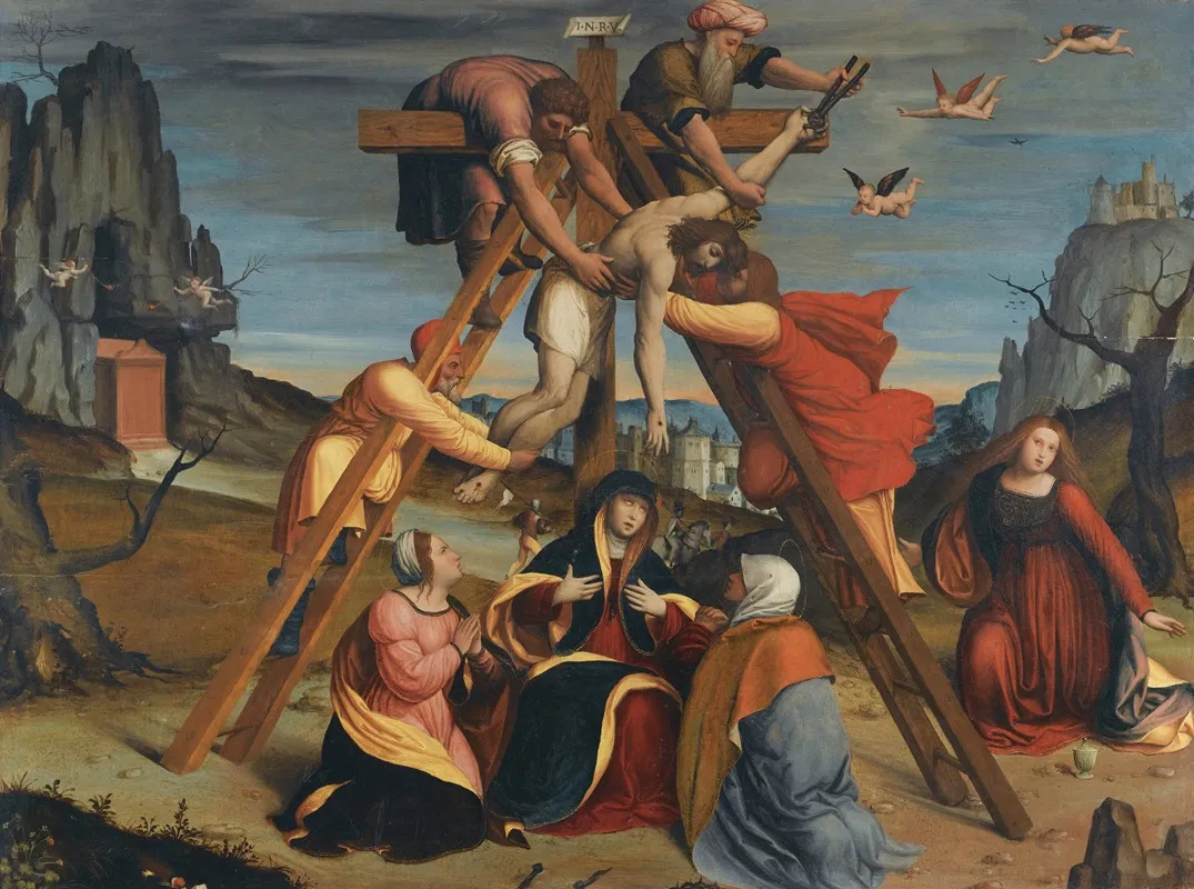 The Descent From The Cross 15 Wall Art by School of Ferrara - High-Resolution Digital Print