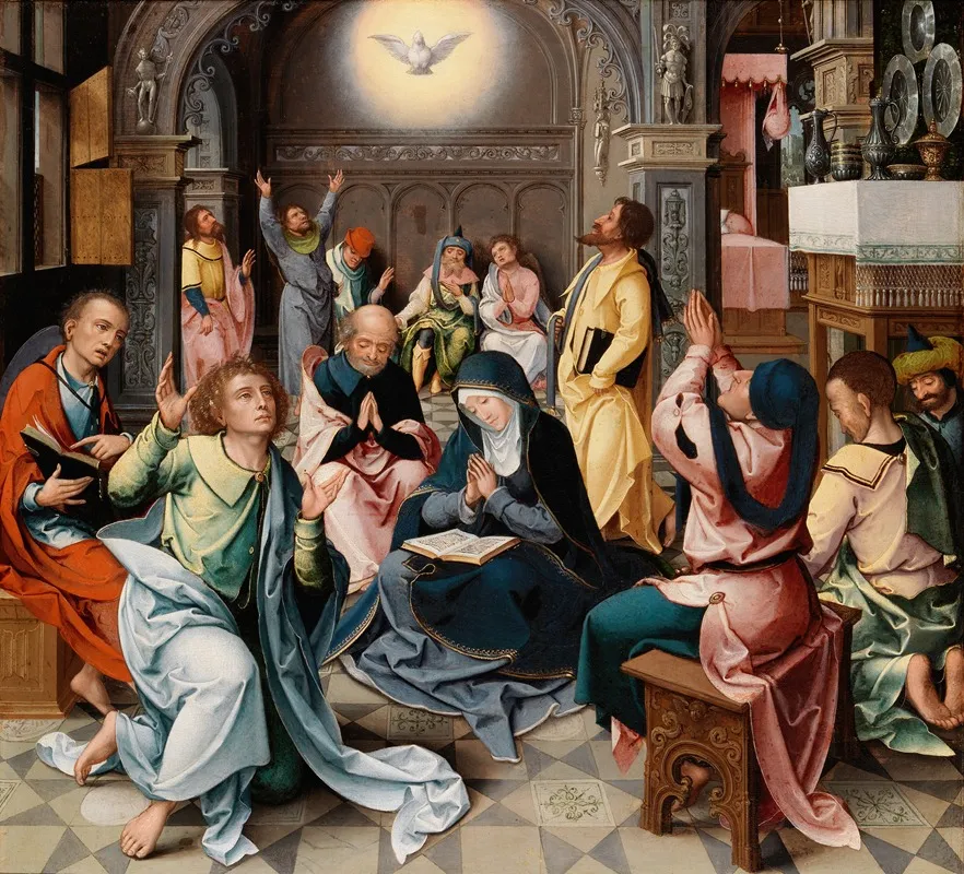 The Descent Of The Holy Ghost 4 Wall Art by The Master of 1518 - High-Resolution Digital Print
