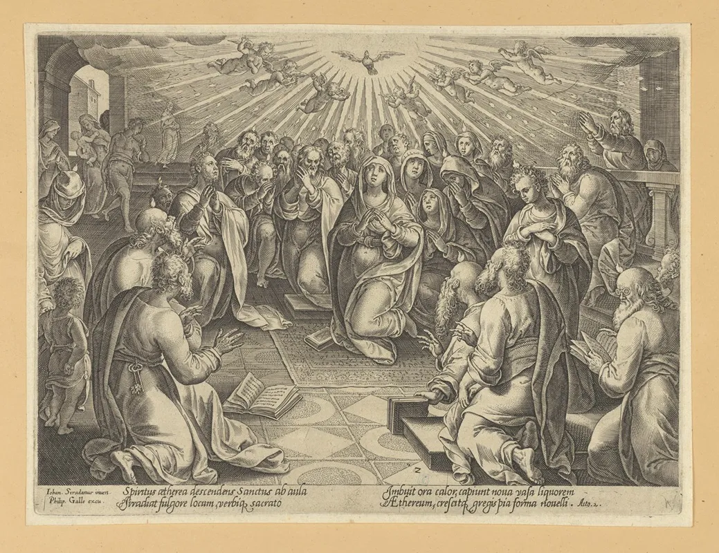 The Descent Of The Holy Ghost 6 Wall Art by Stradanus - High-Resolution Digital Print