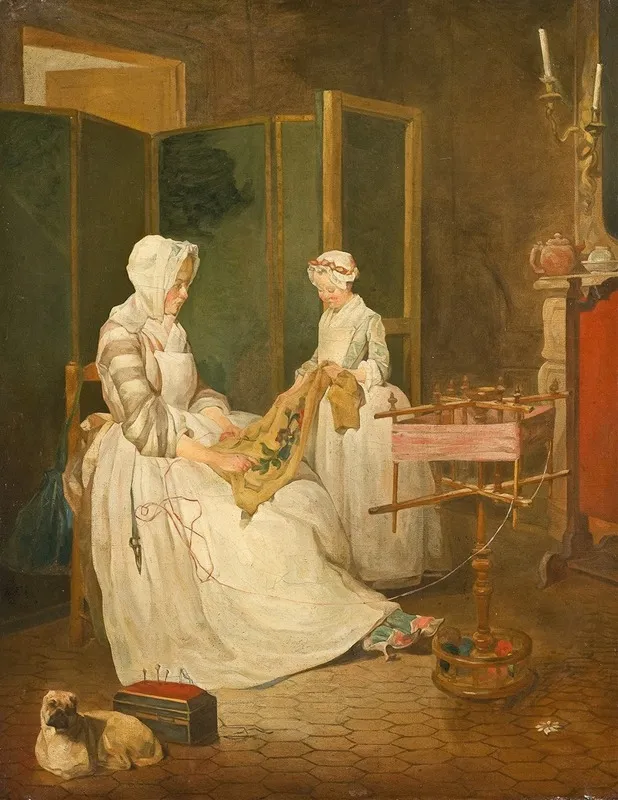 The Diligent Mother Wall Art by Jean Siméon Chardin - High-Resolution Digital Print