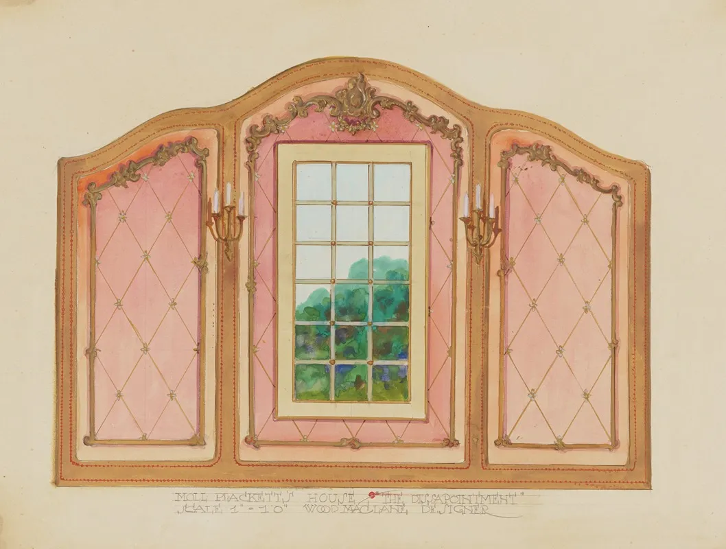 The Disappointment Moll Placketts House Interior Window With Wall Panels Wall Art by Wood MacLane - High-Resolution Digital Print