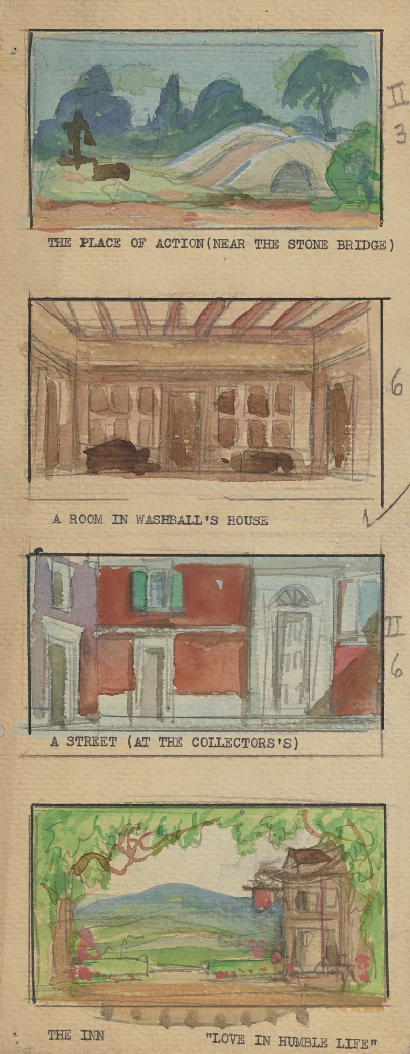 The Disappointment Sketch No 4 The Place Of Action Near The Stone Bridge A Room In Washballs House Wall Art by Wood MacLane - High-Resolution Digital Print