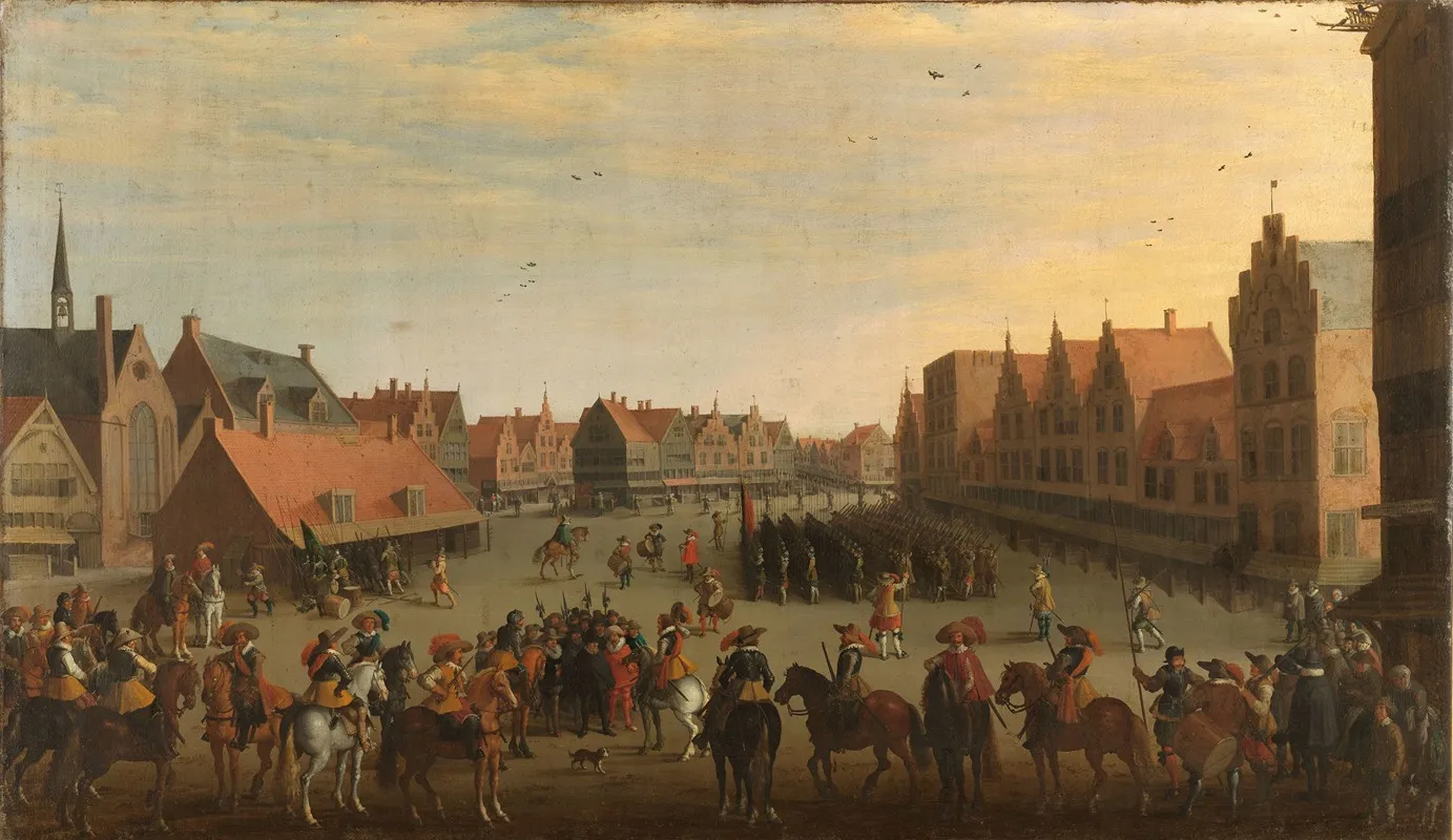 The Disbanding Of The Waardgelders Mercenaries In The Pay Of The Town Government By Prince Maurits In Utrecht 31 July 1618 Wall Art by Joost Cornelisz Droochsloot - High-Resolution Digital Print