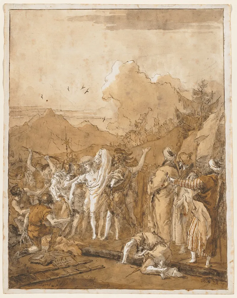 The Disrobing Of Christ 2 Wall Art by Giovanni Domenico Tiepolo - High-Resolution Digital Print