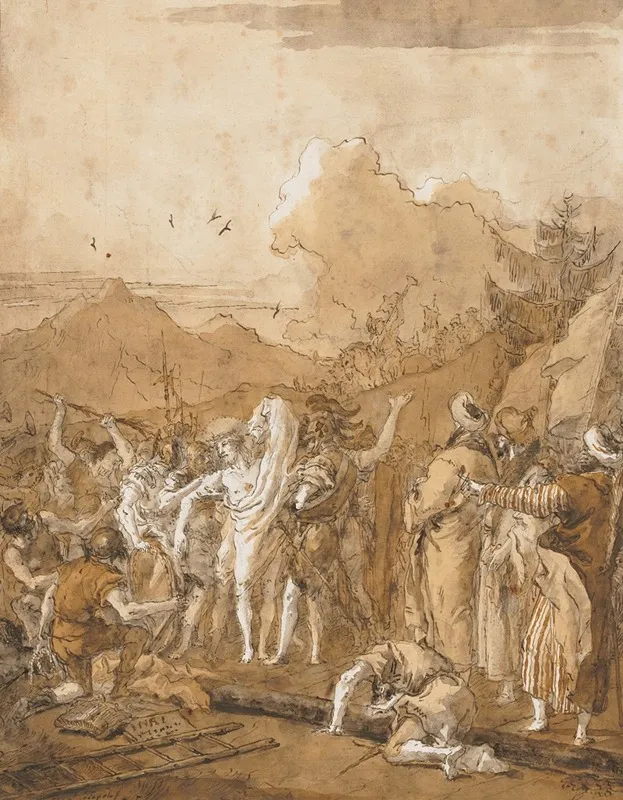 The Disrobing Of Christ Wall Art by Giovanni Domenico Tiepolo - High-Resolution Digital Print
